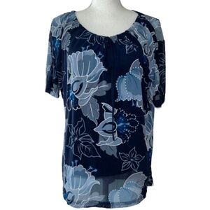 GOLDEN'S Blue SHEER blouse or swim cover up